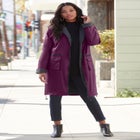 Plus Size Knee Length Hooded Nylon Jacket image number 5
