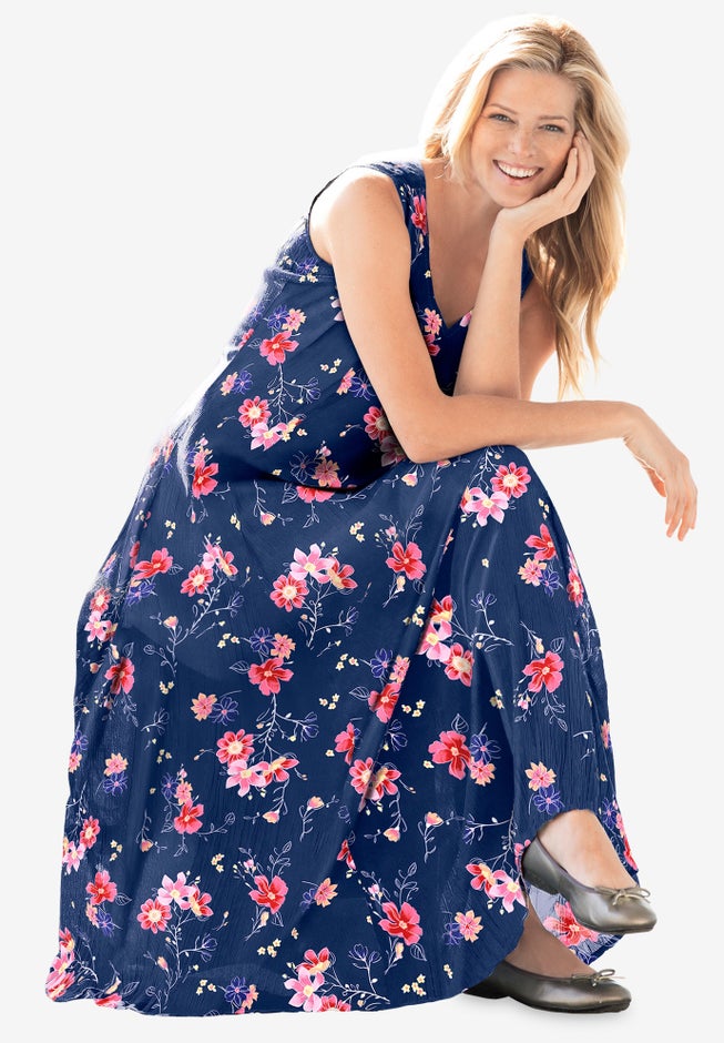 Sleeveless Crinkle Dress image number 3