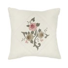 Ava Embroidered Cotton 16" Square Pillow image number null