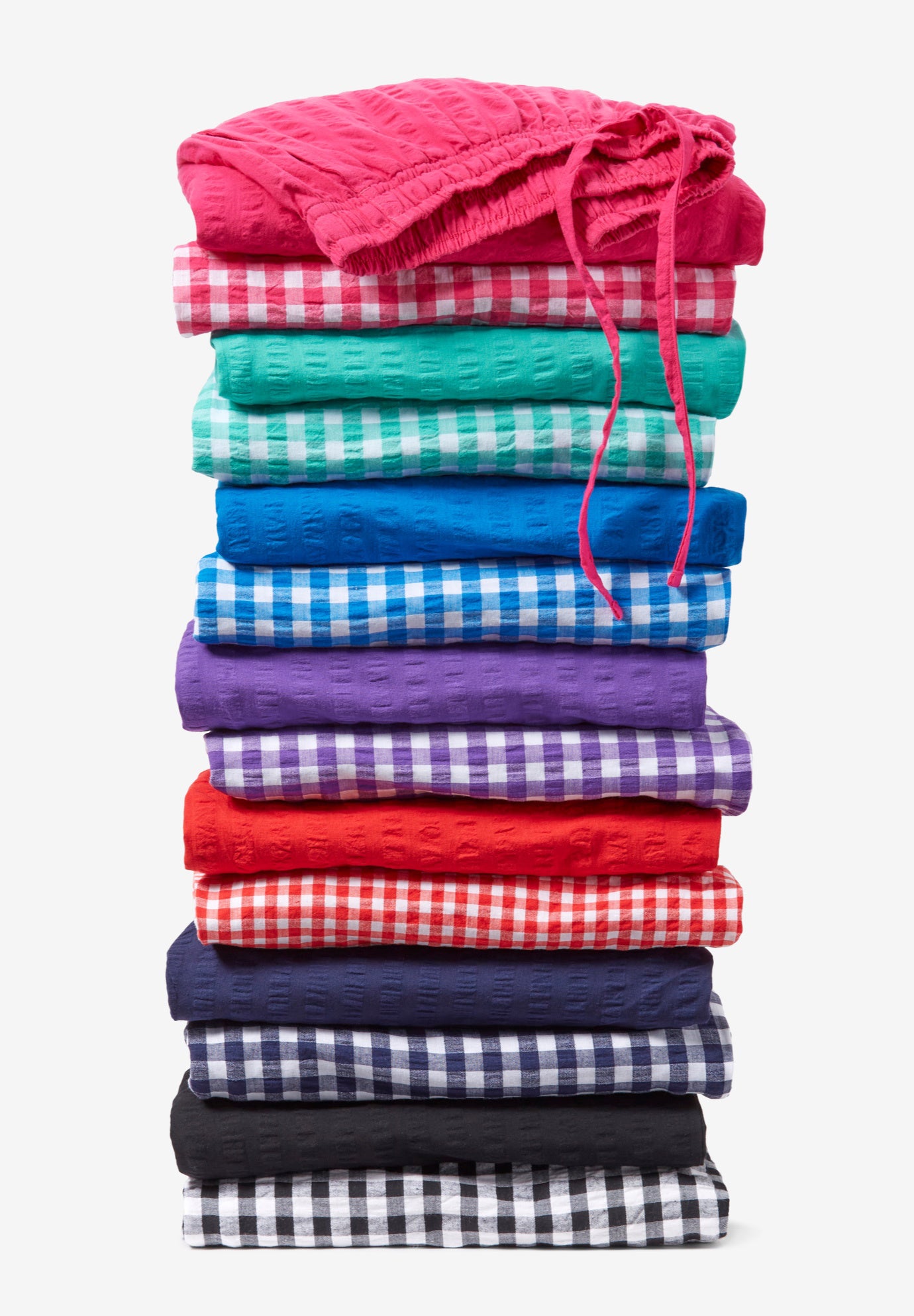 Seersucker Pull-on Elastic-Waist Pants image number 2