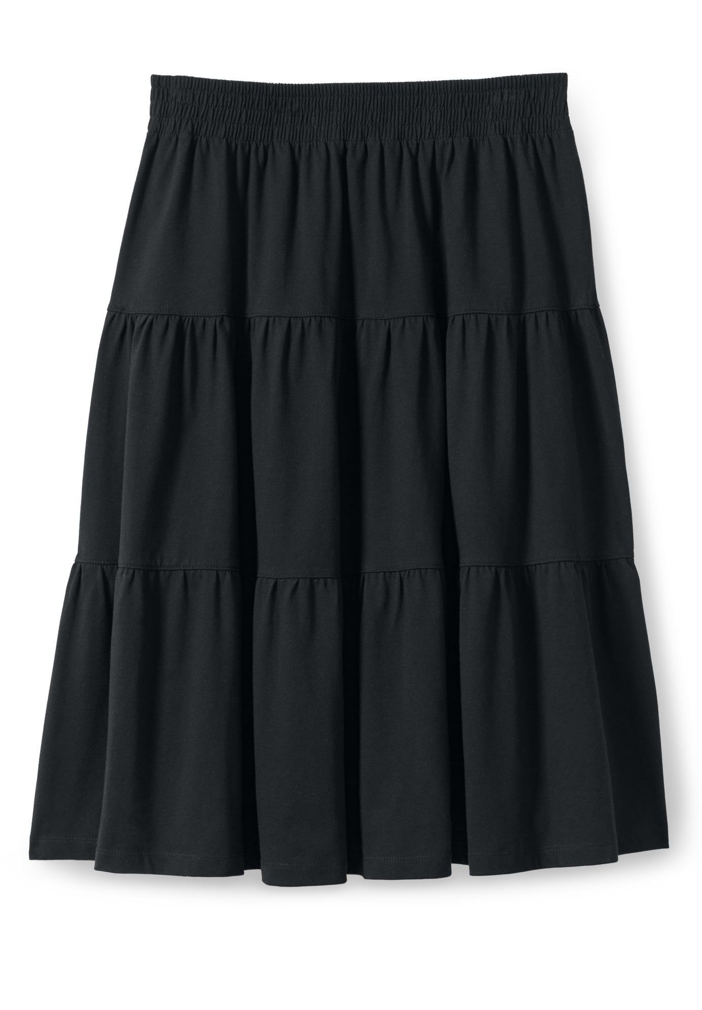 Elastic-Waist Knit Tiered Skirt image number 3