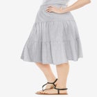 Elastic-Waist Knit Tiered Skirt image number null