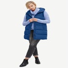 Long Hooded Puffer Vest image number null