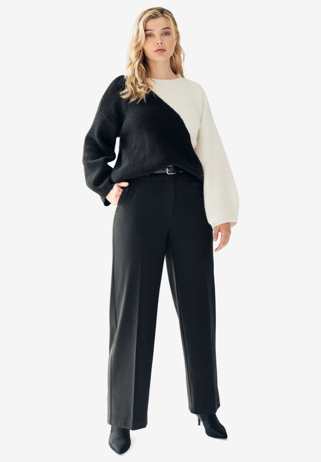 Colorblock Pullover Sweater image number null