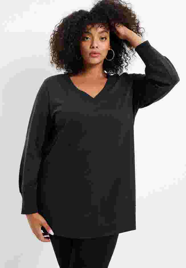 V-Neck French Terry Sweatshirt image number 3