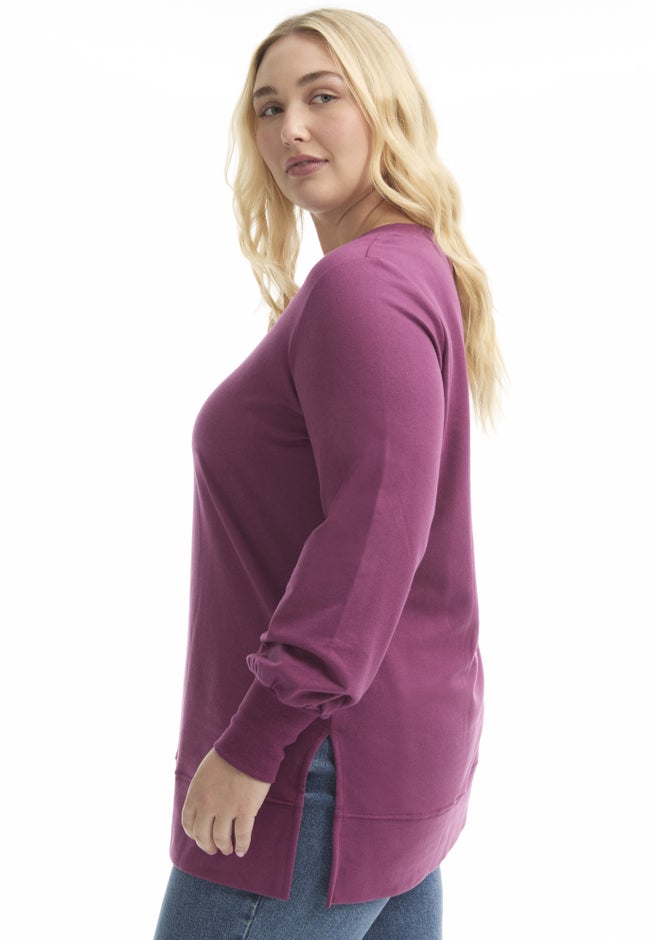 V-Neck French Terry Sweatshirt image number 2