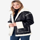 Reversible Faux Suede Sherpa Jacket image number null