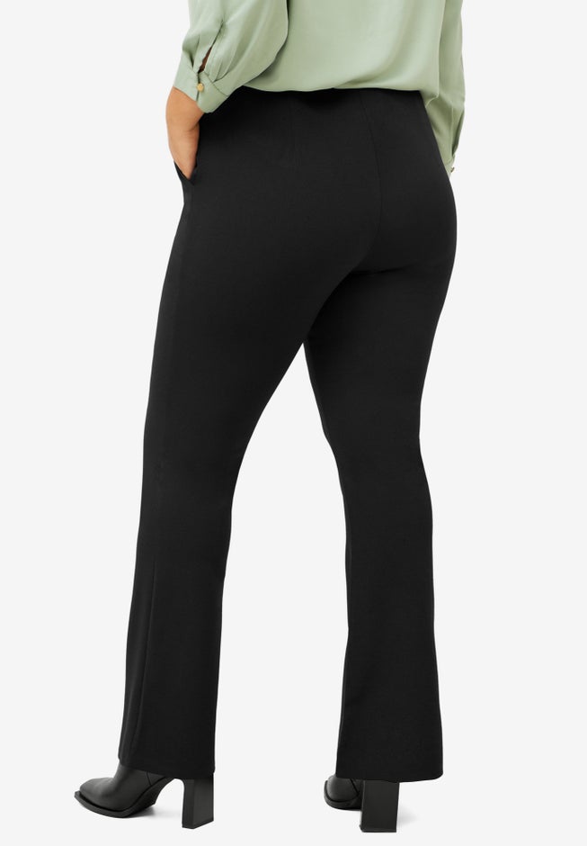 Knit Bootcut Pants With Pockets image number null