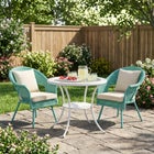 Roma Hand-Woven Resin Wicker Stacking Chair with Toss Pillow & Seat Cushion image number null