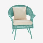 Roma Hand-Woven Resin Wicker Stacking Chair with Toss Pillow & Seat Cushion image number null