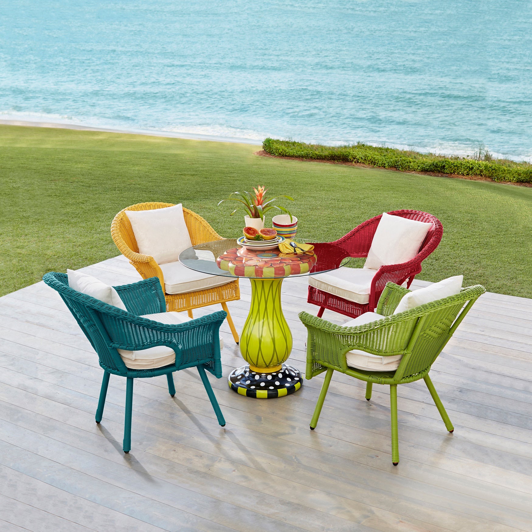 Roma Hand-Woven Resin Wicker Stacking Chair image number 0