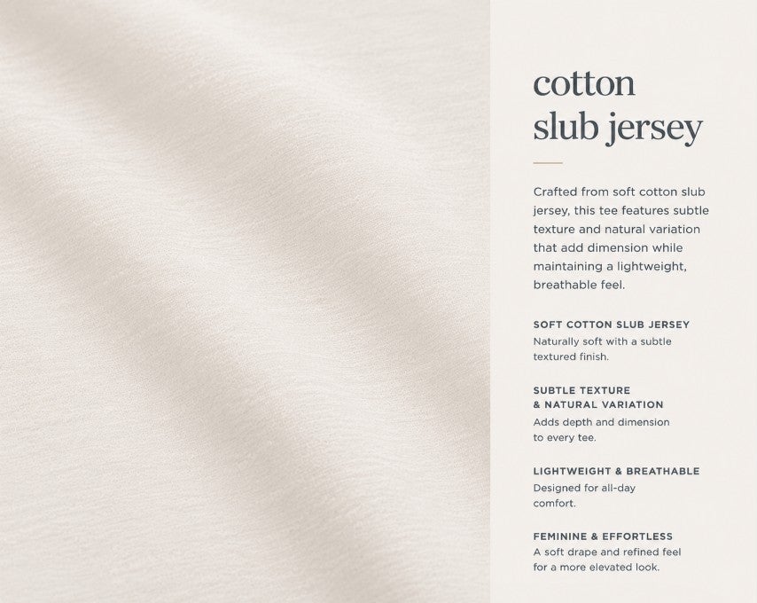 Cotton Jersey Slub V-Neck Inverted Pleat Tunic with Curved Hem image number 2