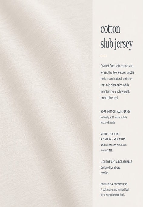 Cotton Jersey Slub V-Neck Inverted Pleat Tunic with Curved Hem image number 2