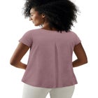 Cotton Jersey Slub Cap Sleeve Trapeze Tee image number null