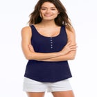 Knit Henley Tank image number null