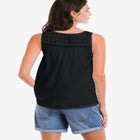100% Cotton Crochet Scoop Neck A-Line Tank image number 1