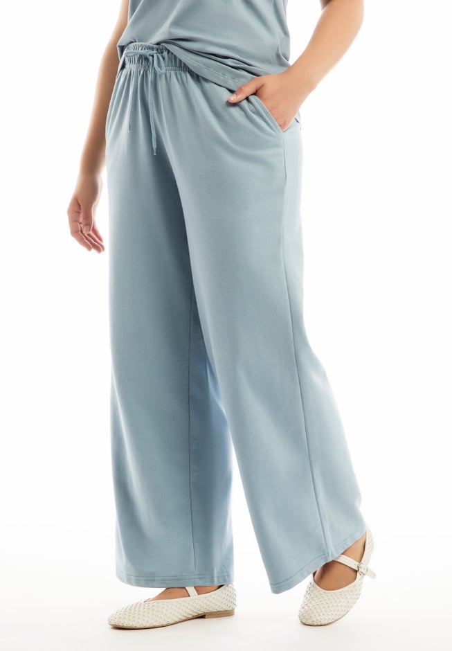 French Terry Wide-Leg Pant image number 2