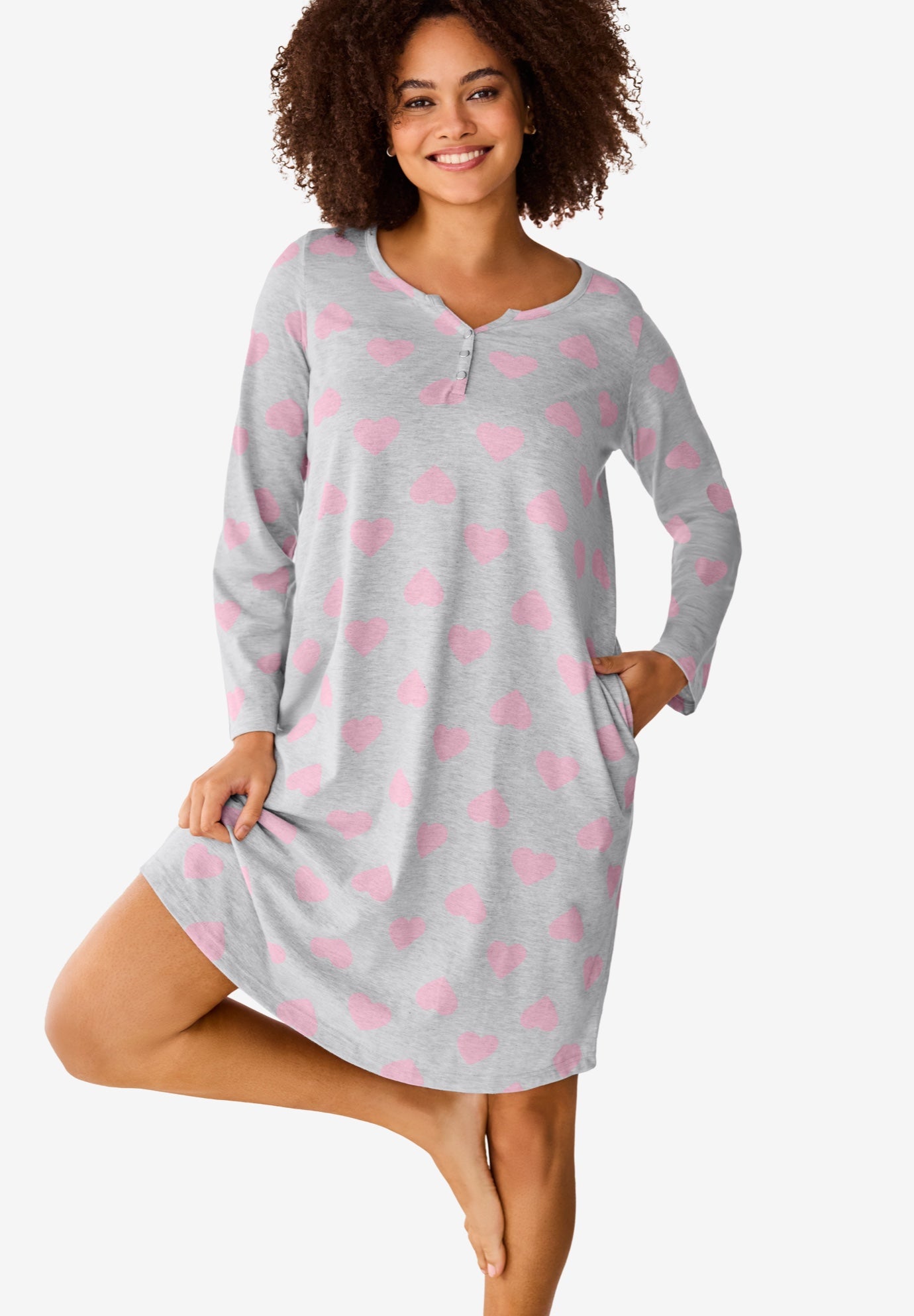 Dreams & Co.&reg; Henley Sleepshirt image number 0