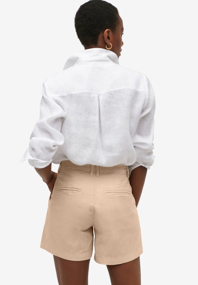 Mid-Rise Stretch Cotton 2-Pocket Chino Shorts image number 1