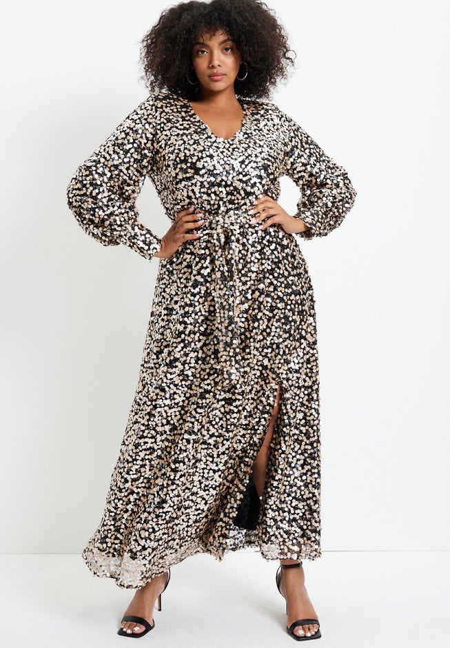 Evyre Side Slit Sequin Dress image number 3