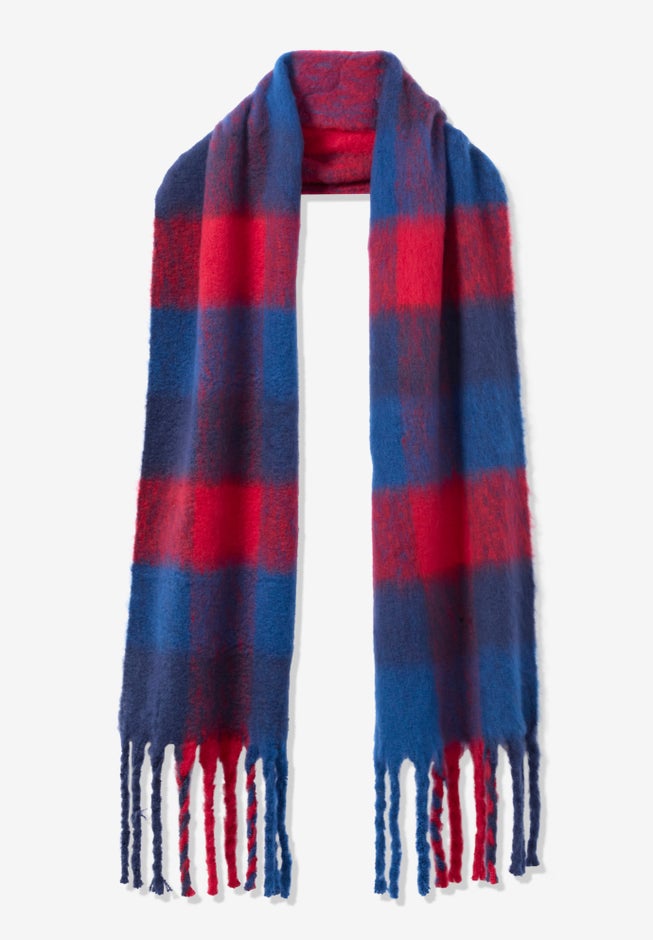 Fringed Plaid Scarf image number null