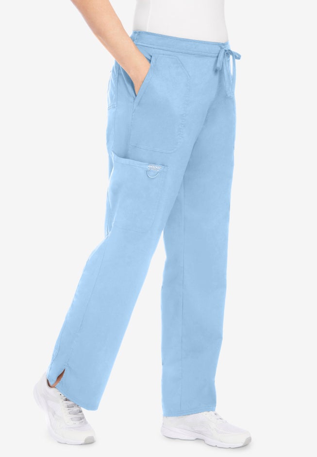 Mid-Rise Moderate Flare Drawstring Scrub Pant image number null