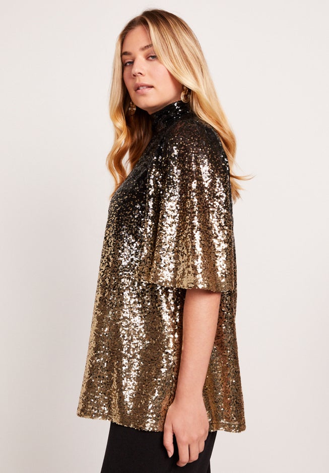 Sequin Keyhole Tee image number 2