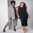 Stretch Knit Wide Leg Crop Pant image number null