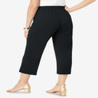 Stretch Knit Wide Leg Crop Pant image number null