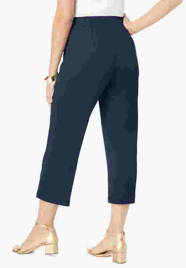 Stretch Knit Wide Leg Crop Pant image number 2