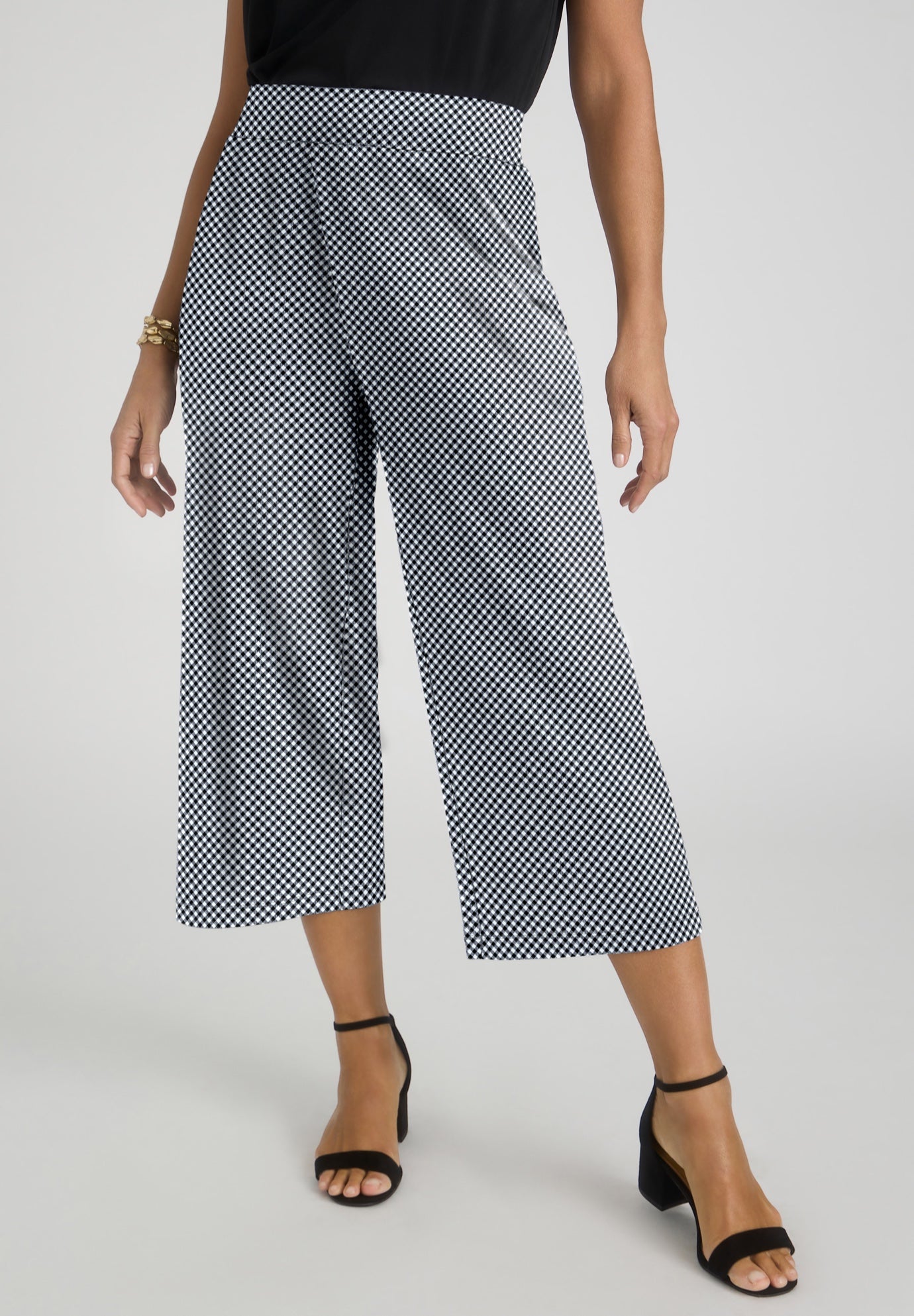 Stretch Knit Wide Leg Crop Pant image number 0