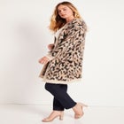 Leopard-Print Eyelash Cardigan image number null