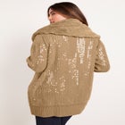 Sequin Button-Up Sweater image number null