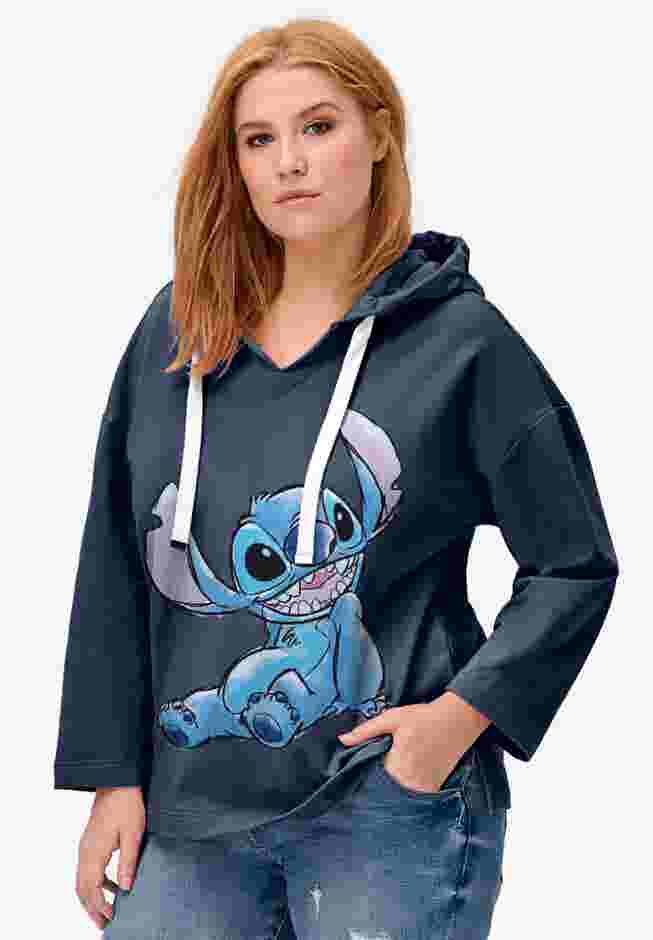 Disney Women's Hooded Sweatshirt Navy Stitch Happy image number 0