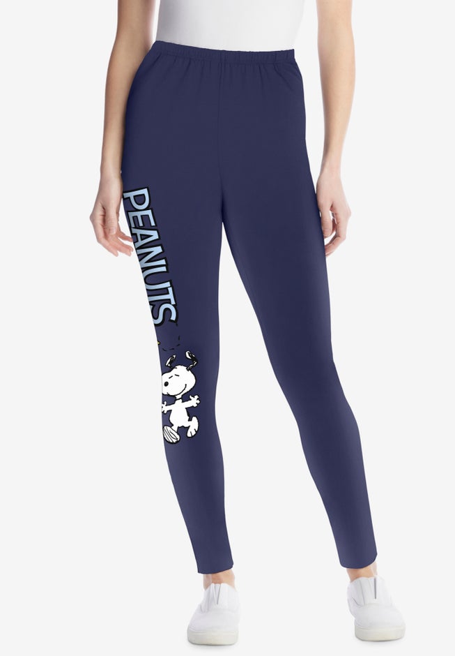 Peanuts Women's Navy Leggings Peanuts Snoopy Placed image number null