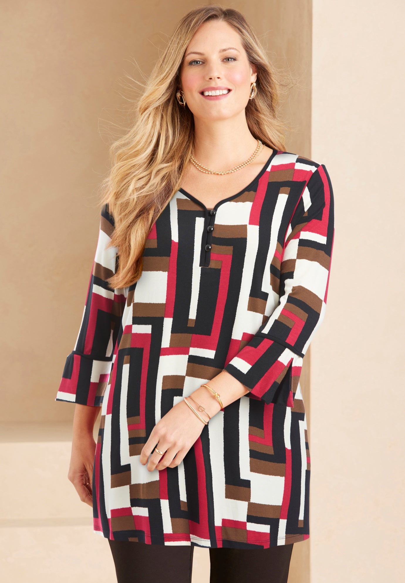 Liz&Me® Henley Top image number 0