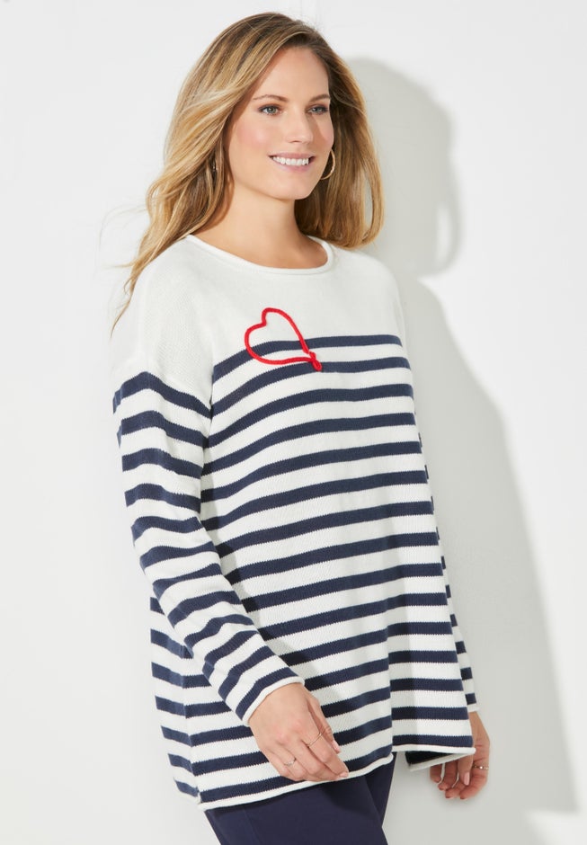 Liz&Me&reg; Heart & Soul Stripe Sweater image number 2
