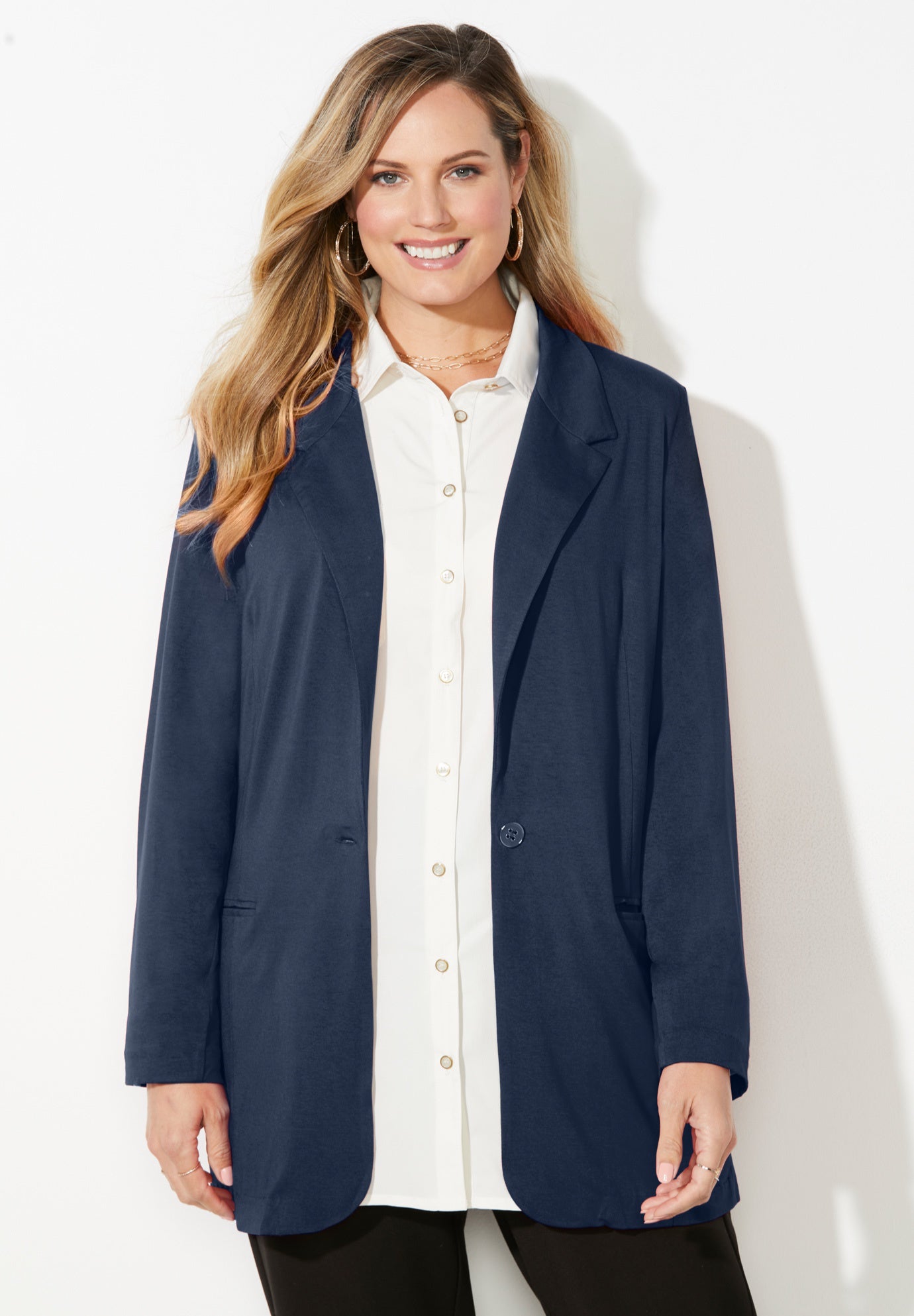 Liz&Me&reg; Ponte Knit Blazer image number 0