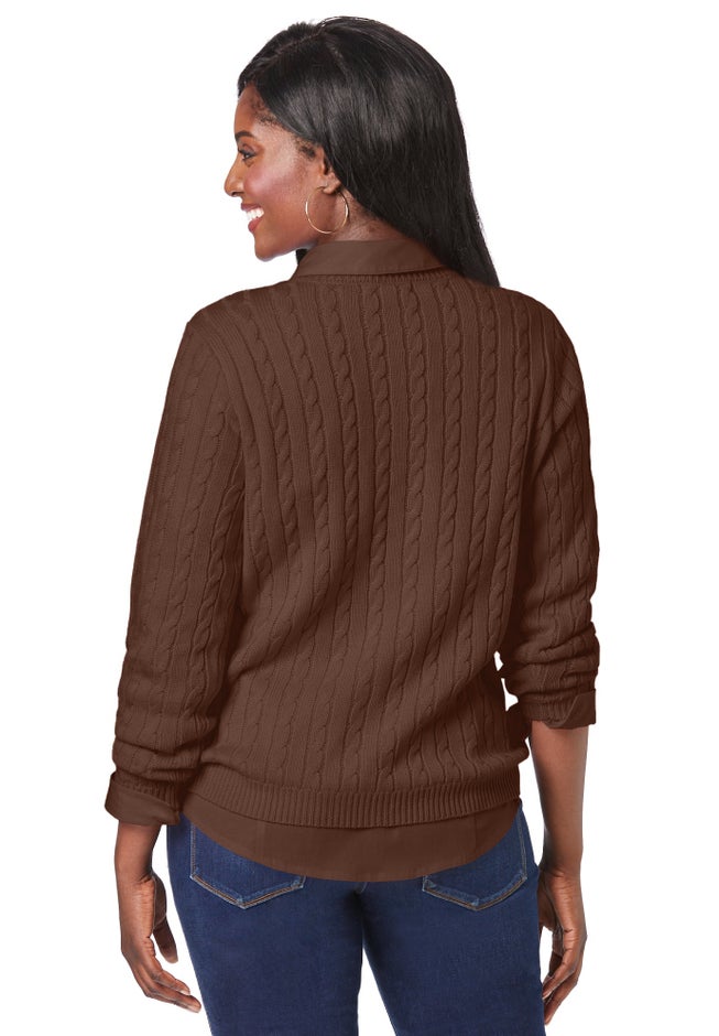 Cable Crewneck Sweater image number 1