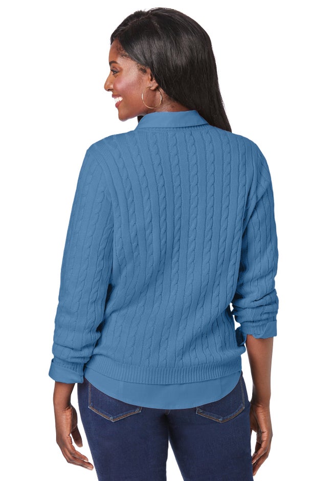 Cable Crewneck Sweater image number 1