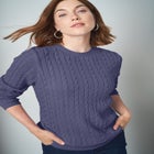 Cable Crewneck Sweater image number null