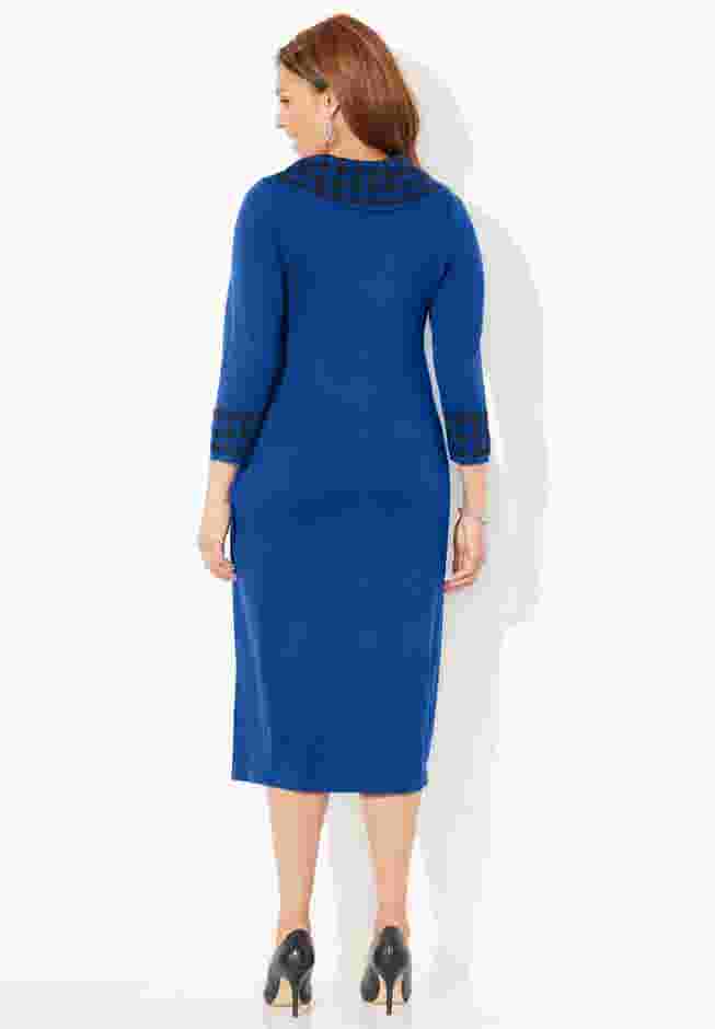 Cowl Neck Sweater Dress image number 1
