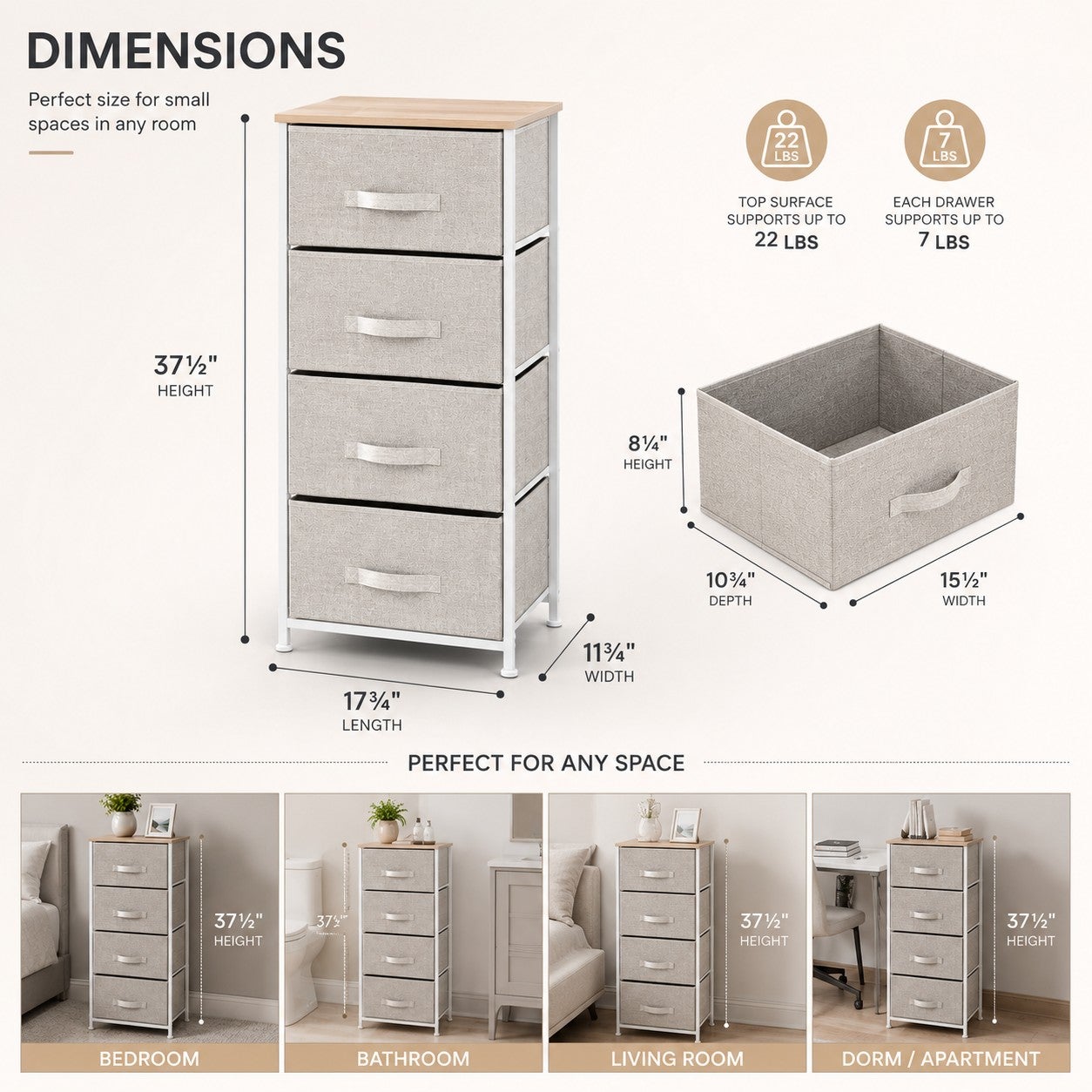 4-Drawer Eve Storage Dresser image number 4