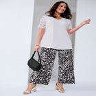 Lace Trim V-Neck Top image number 4