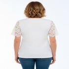 Lace Trim V-Neck Top image number null