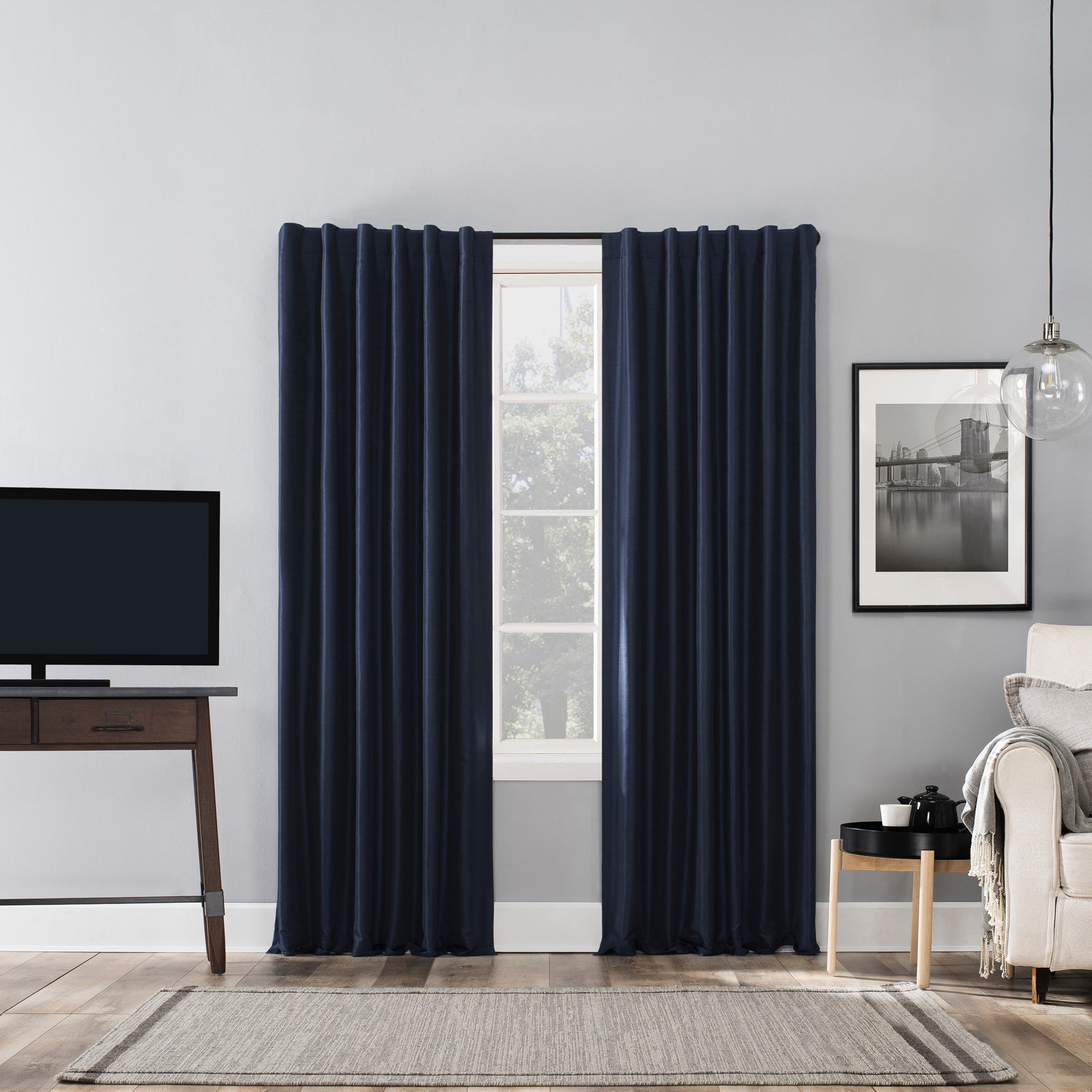 Evelina Faux Dupioni Silk Bonded Panel image number 0