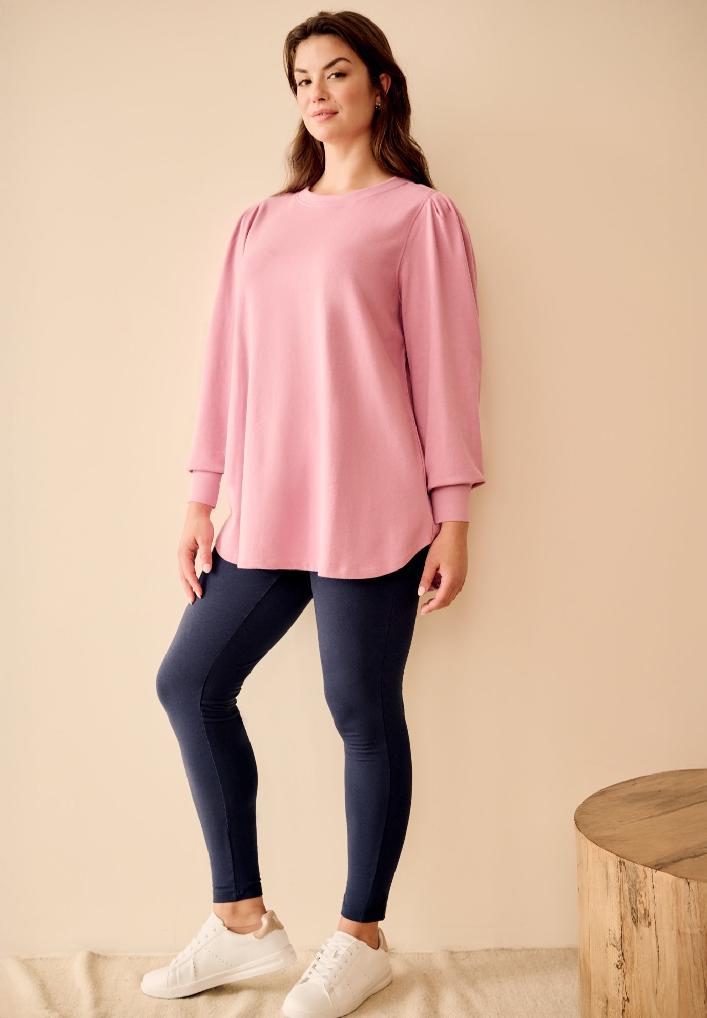 PUFF SLEEVE SWEATSHIRT TUNIC image number 0