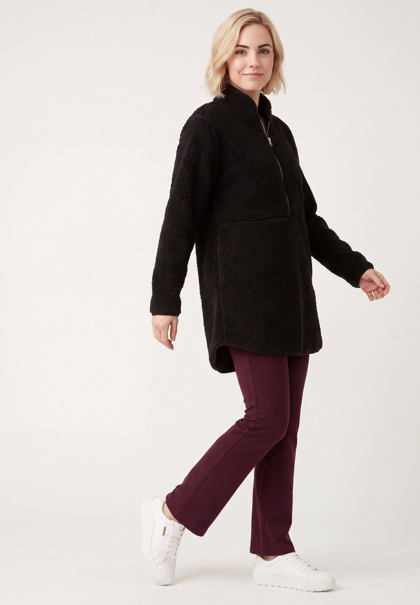 Half-Zip Sherpa Pullover image number 2