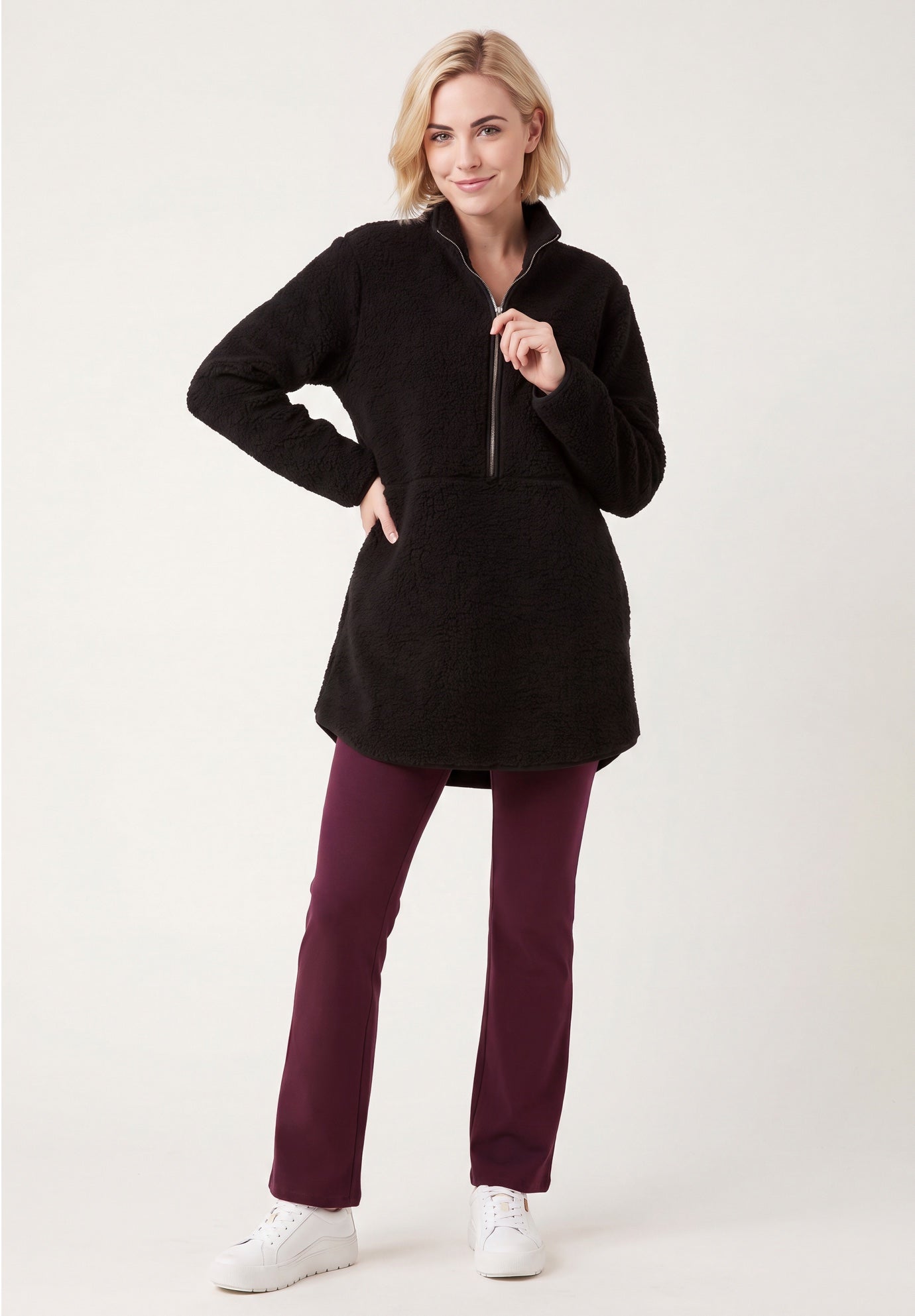 Half-Zip Sherpa Pullover image number 0
