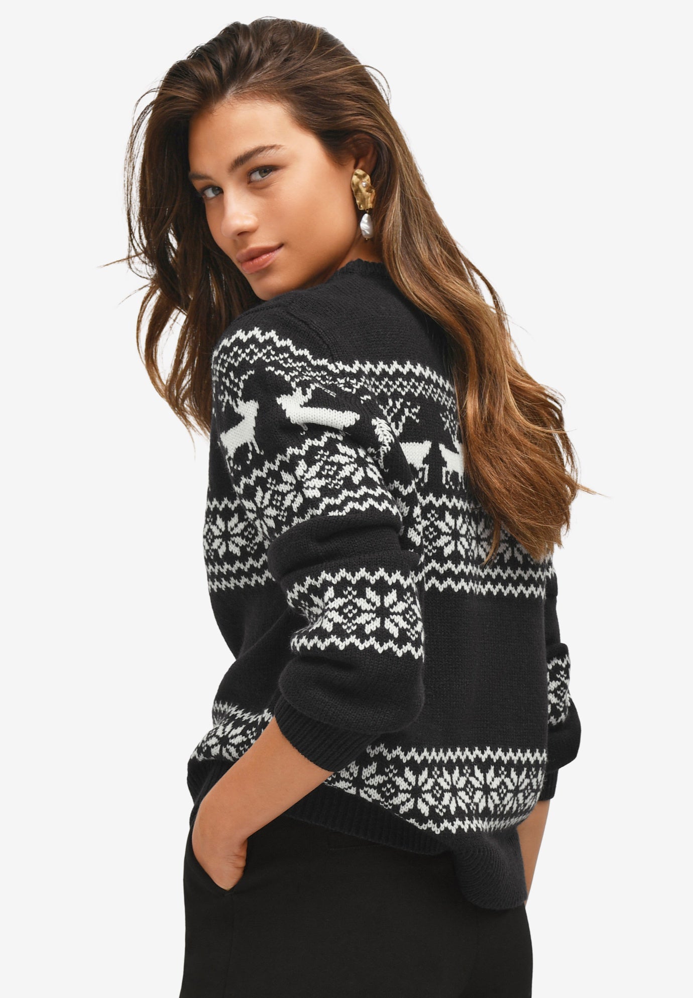 Fair Isle Mock Neck Sweater image number 1